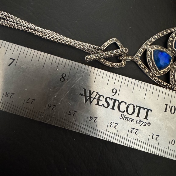 NWT Judith Jack Sterling Silver Blue Doublet Pendant - Picture 8 of 8